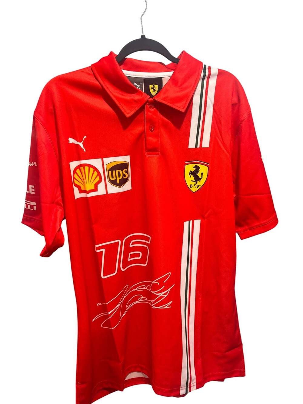 Puma Scuderia Ferrari Charles Leclerc 16 F1 Team Polo Shirt 2XL